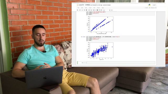 ML пишем на python модель simple linear regression для определения выброса СО2 автомобилем смотреть онлайн