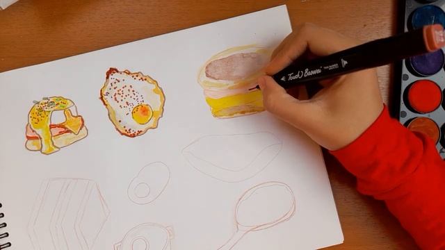 cozy art vlog with watercolors & markers | food illustration | paint with me смотреть онлайн