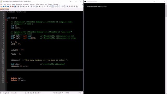 C++ Tutorial: static vs dynamic memory смотреть онлайн