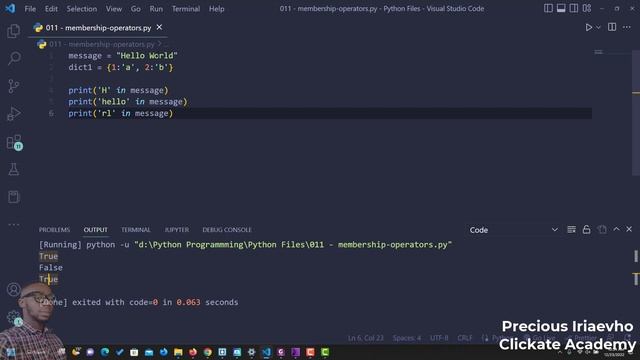015 - Python Membership Operator | Python Tutorial for Beginners Full Course смотреть онлайн