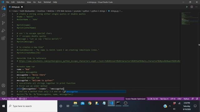 Episode #54: Learning #Python strings while using a #screenreader смотреть онлайн