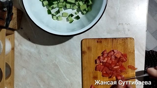 Тез жасалатын оңай салат. Быстрый салат. Казакша рецепт смотреть онлайн