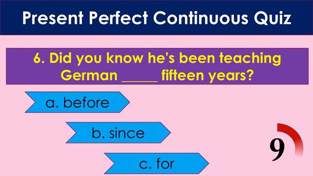 Present Perfect Continuous Quiz смотреть онлайн