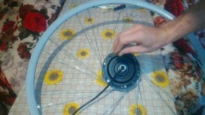 Спицовка в 4 креста 36 спиц, мотор-колесо в 28-й обод