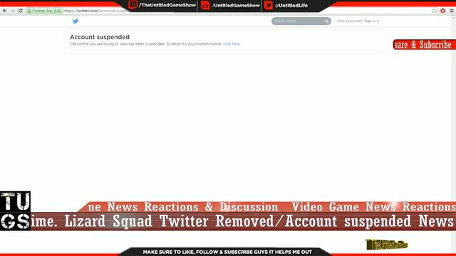 Lizard Squad Twitter Account Suspended & Twitch Temporarily A Down 3rd Time - DDOS Update