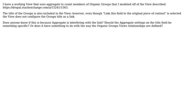 Drupal: Does using Views Aggregation break title field as node link? смотреть онлайн