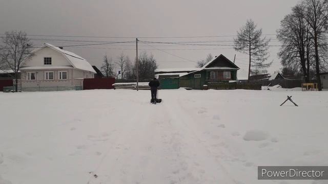 Заведу мотоцикл.(самодельный ручной грейдер ,отвал, скребок для уборки снега смотреть онлайн