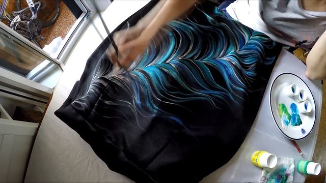 Роспись ткани акриловыми красками / acrylic painting - fabric painting смотреть онлайн