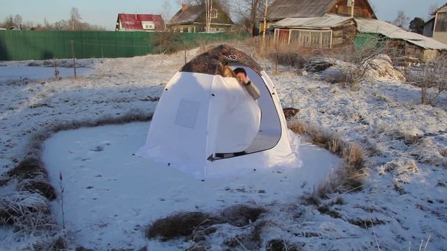 Трёхместная палатка для зимней рыбалки, Оксфорд 240, ПФ "Берег." ч. 1. смотреть онлайн