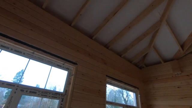 Стройка - Одноэтажный дом из бруса в чашу в Ольшаниках