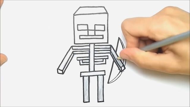 HOW TO DRAW SKELETON MINECRAFT EASY STEP BY STEP смотреть онлайн