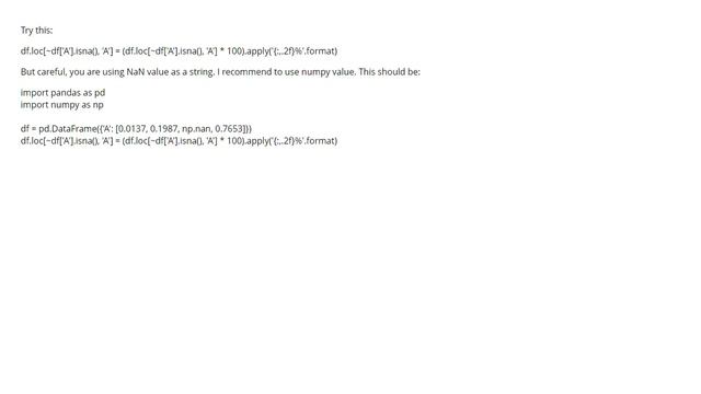 Only format df rows that are not NaN (2 answers) смотреть онлайн