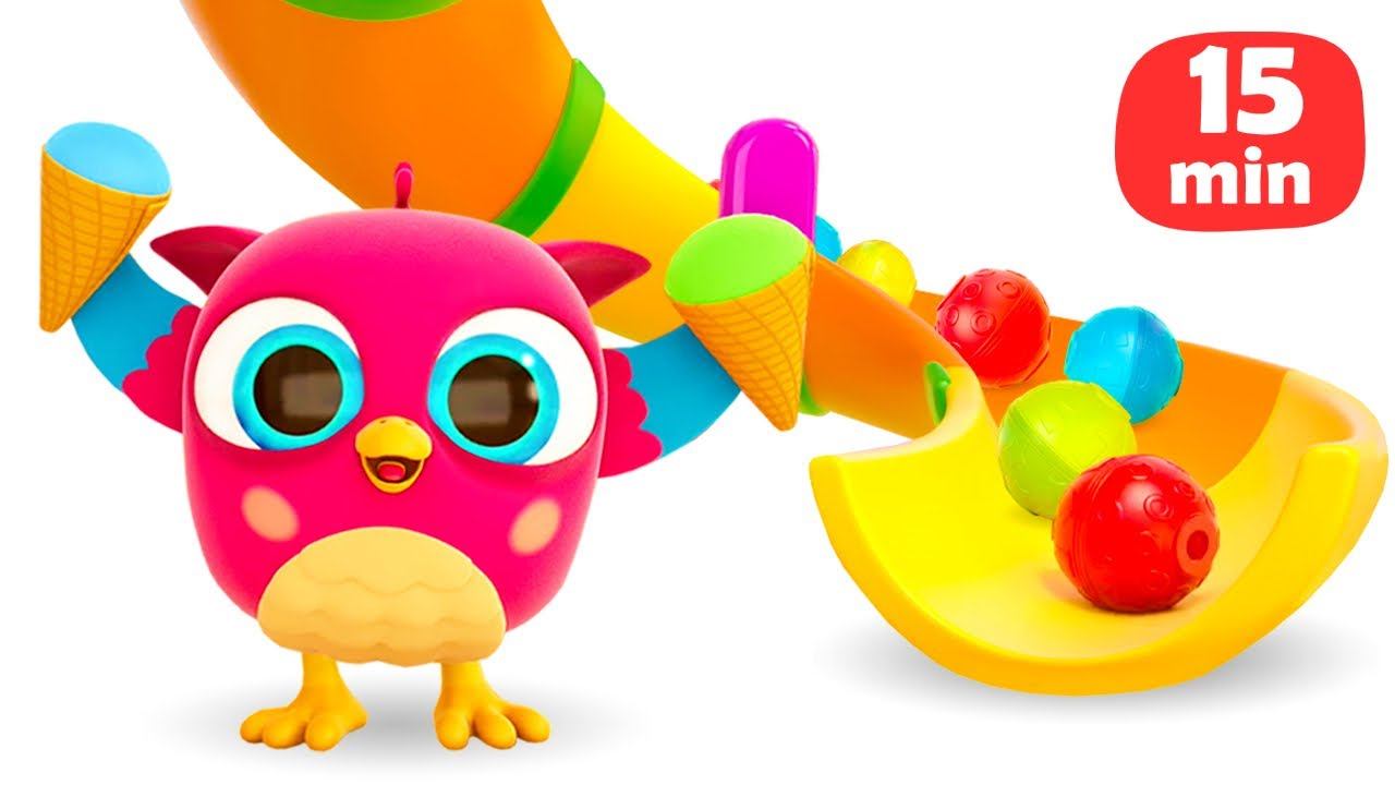 Тук Тук и Хоп Хоп играют в шарики! Совенок Хоп Хоп - развивающие мультики для малышей. Сборник смотреть онлайн