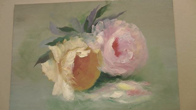 Розы маслом картины. Rose oil painting смотреть онлайн