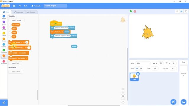 Using variables and operators in Scratch смотреть онлайн