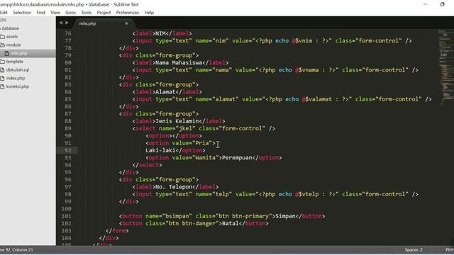 ubah data pada PHP dan database MySQL смотреть онлайн