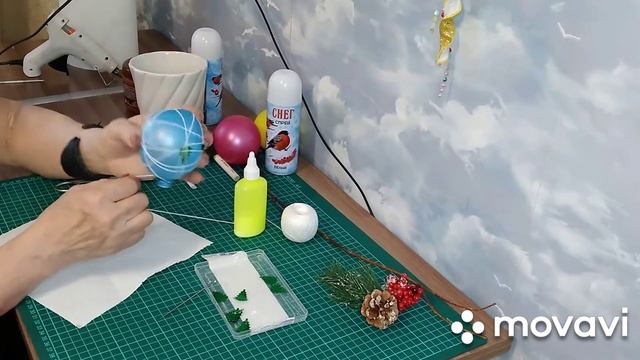 Новогодний декор. Шары из ниток смотреть онлайн