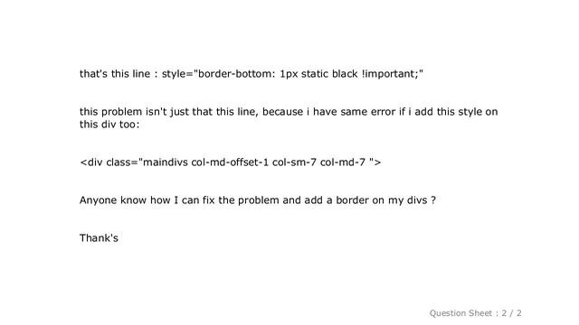 HTML : invalid property value on border with bootstrap смотреть онлайн