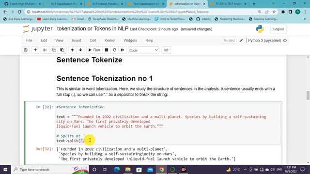 Sentence and word Tokenization NLP Tutorial #4 | Tokens in Urdu | Natural Language Processing 2022 смотреть онлайн