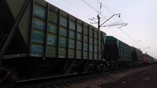 Электровоз ВЛ11М6-496 хундай с грузовым, товарный смотреть онлайн