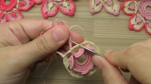 Цветок крючком вязание ирландское кружево  tutorial Crochet  Flower irish lace
