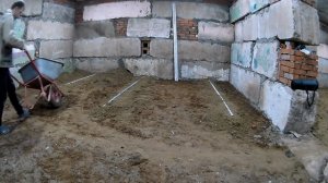 №2. песчаная подушка по маякам, подготовка под стяжку