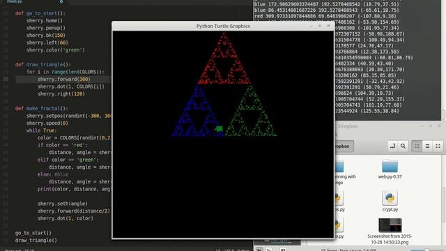 Sierpinski Triangle using python's turtle module смотреть онлайн