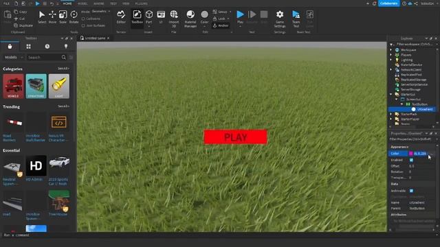 Как сделать кнопку Play (меню) в Roblox studio смотреть онлайн
