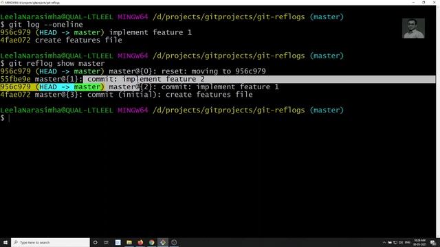 63. Get Back the lost commits in a branch with Reflogs - GIT смотреть онлайн