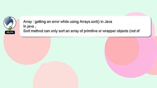 Array : getting an error while using Arrays.sort() in Java смотреть онлайн