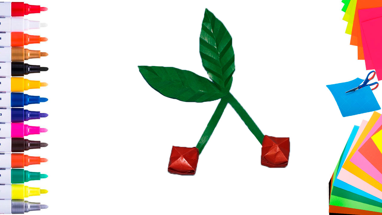 Как сделать Вишню Поп Ит своими руками, детские поделки из бумаги в детский сад и в школу смотреть онлайн