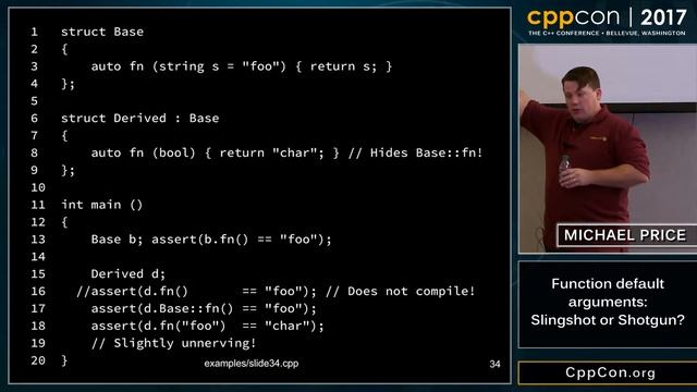 CppCon 2017 Function default arguments Slingshot or Shotgun? смотреть онлайн