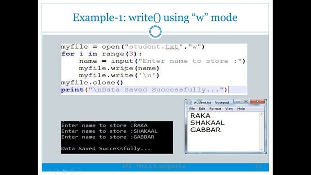 File Handling in Python By Ms A A Jamgaonkar смотреть онлайн