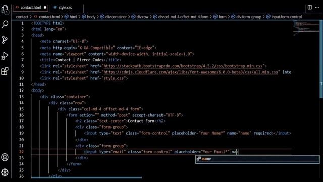 Responsive Contact Form In HTML, Bootstrap & CSS смотреть онлайн