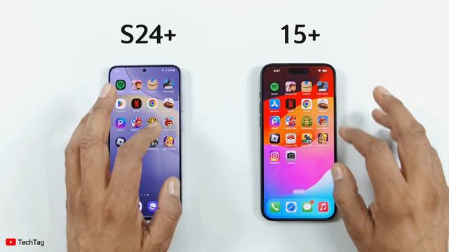 iPhone 15 Plus vs Samsung S24 Plus | SPEED TEST смотреть онлайн