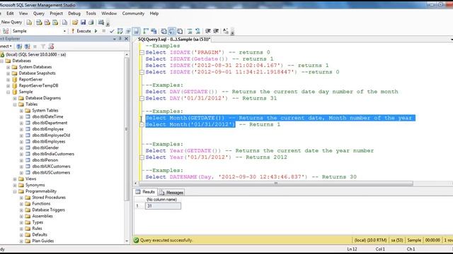 IsDate, Day, Month, Year and DateName DateTime functions in SQL Server Part 26 смотреть онлайн