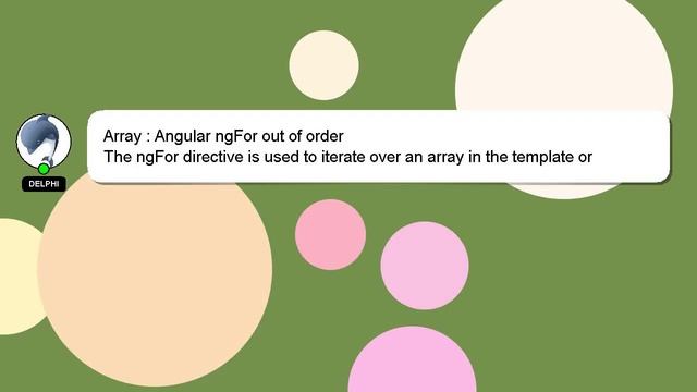 Array : Angular ngFor out of order смотреть онлайн