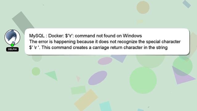 MySQL : Docker: $'\r': command not found on Windows смотреть онлайн