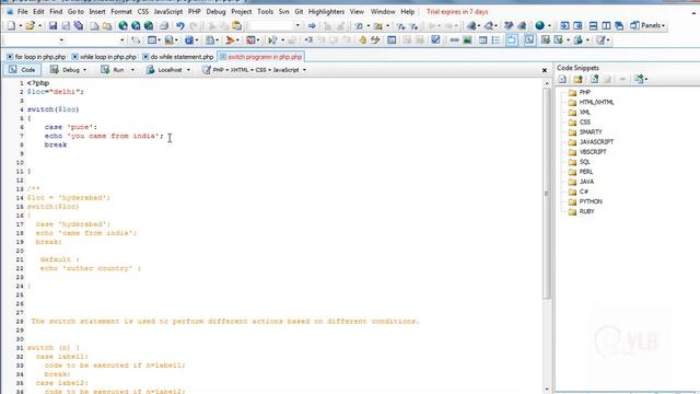 switch statement in php -- english-vlr training 0061 смотреть онлайн