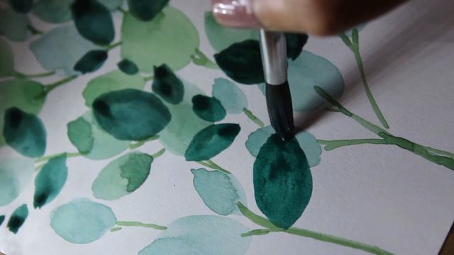 Botanical art using poster color || Drawing leaves || time lapse смотреть онлайн