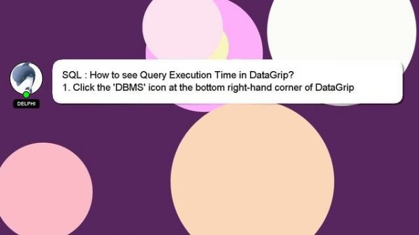 SQL : How to see Query Execution Time in DataGrip?