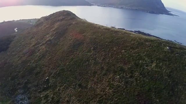 Drone over Haugheia, Gravdal, Lofoten, Norway смотреть онлайн