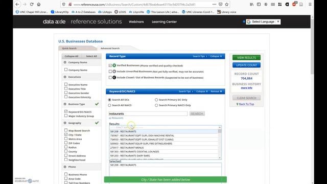 Data Axle Reference Solutions search by industry & geography смотреть онлайн