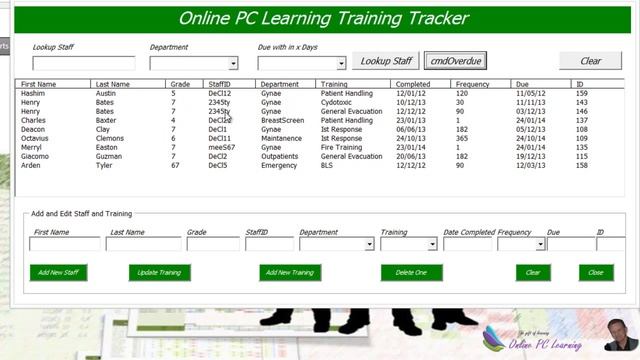 Excel VBA - Staff Training Manager - How it works - Excel 2013 Part 3 смотреть онлайн