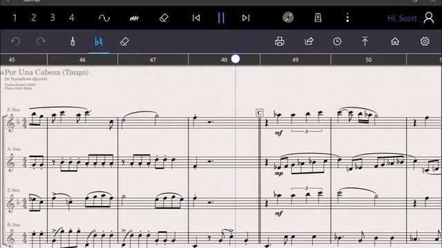 ? "Por Una Cabeza" Arr. for Sax Quartet (Midi) v.2.0 смотреть онлайн
