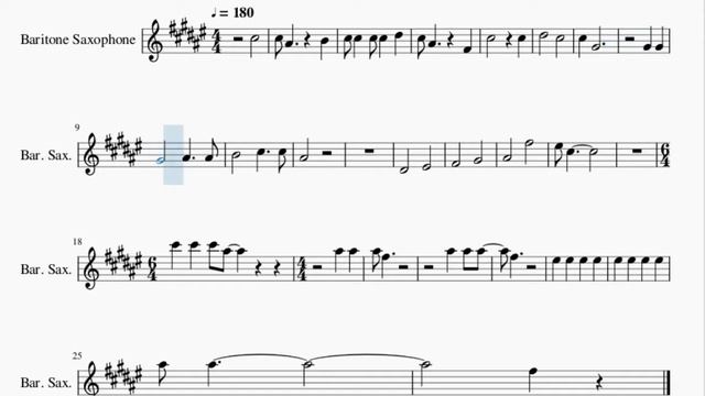 Baritone Sax Sheet Music: How to play Secret Tunnel (Avatar The Last Airbender) by Jeremy Zuckerman смотреть онлайн