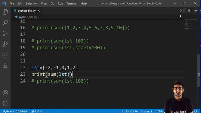 Built in Function : Sum( ) - Lists | Class 11 NCERT Computer Science Chapter 9 смотреть онлайн