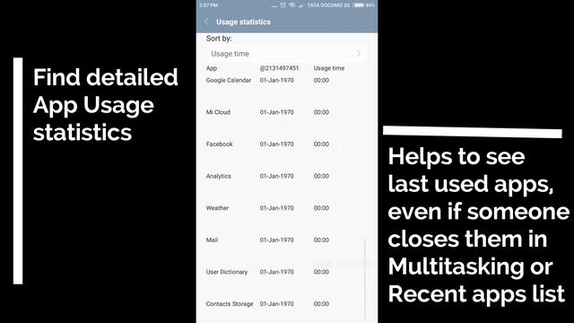 Hidden App Usage Statistics in Xiaomi Mi phones with MIUI 8 (secretly check last used apps) смотреть онлайн