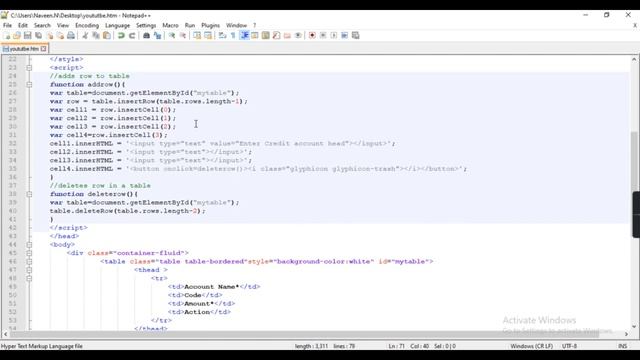 Creating a dynamic table using bootstrap and javascript #HTML #CSS #BOOTSTRAP #JS #WEBDEV смотреть онлайн