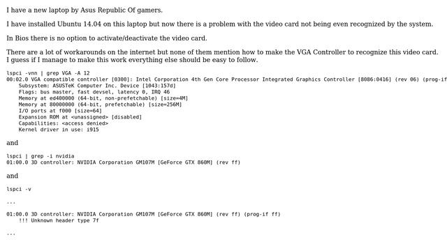 Nvidia Geforce GTX 860M video card not recognized by Linux смотреть онлайн